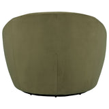 Myernick Olive Velvet Swivel Barrel Accent Chair