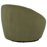 Myernick Olive Velvet Swivel Barrel Accent Chair