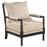 Blanchett Bobbin Accent Chair - Beige and Black Fabric