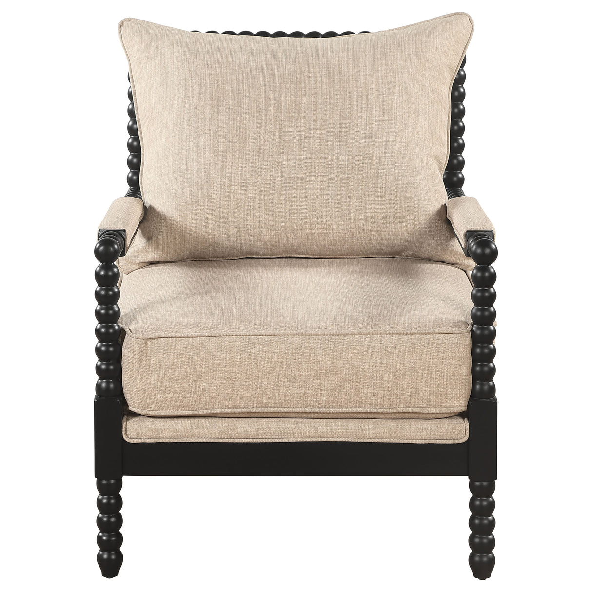 Blanchett Bobbin Accent Chair - Beige and Black Fabric