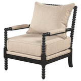 Blanchett Bobbin Accent Chair - Beige and Black Fabric