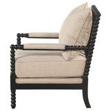 Blanchett Bobbin Accent Chair - Beige and Black Fabric
