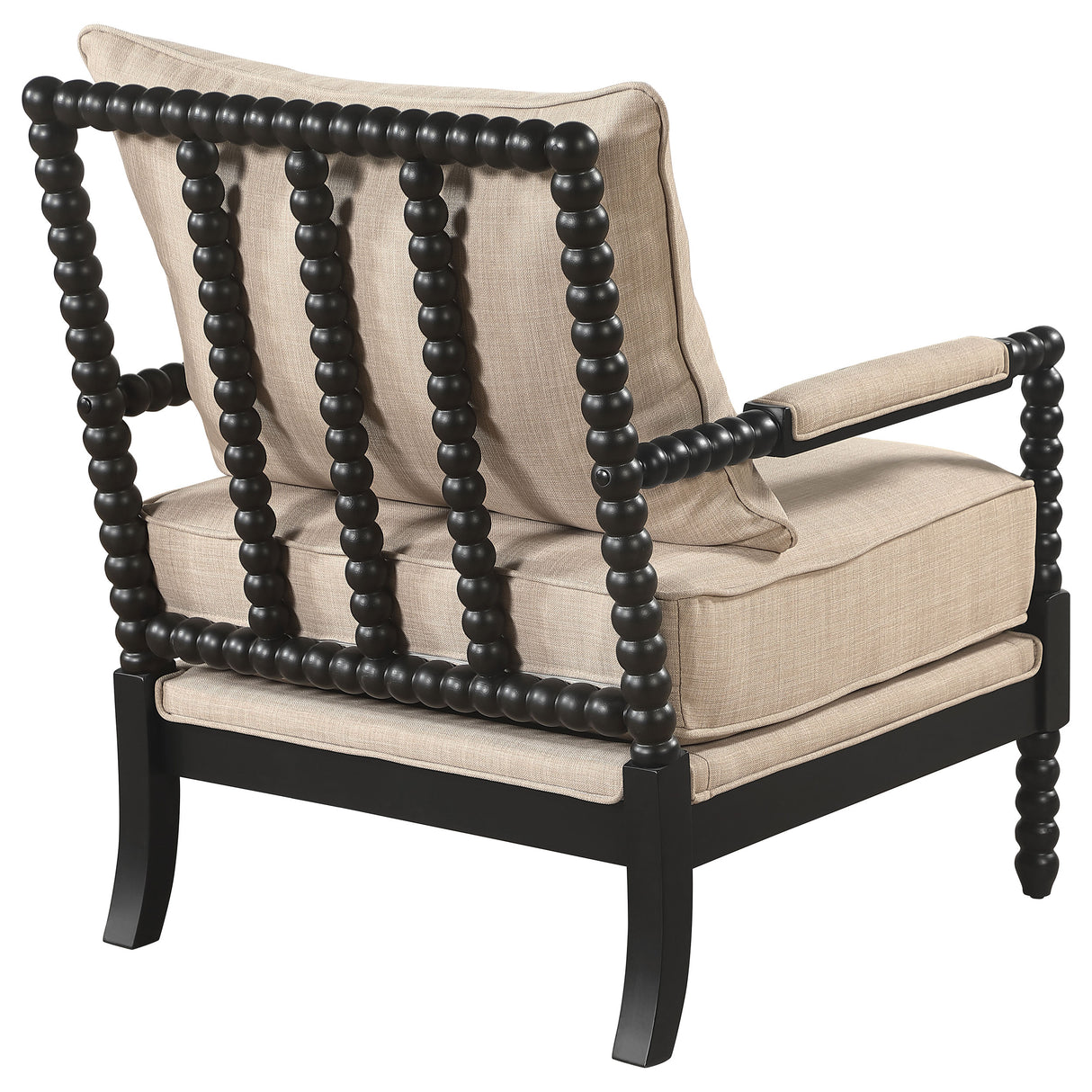 Blanchett Bobbin Accent Chair - Beige and Black Fabric