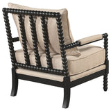 Blanchett Bobbin Accent Chair - Beige and Black Fabric