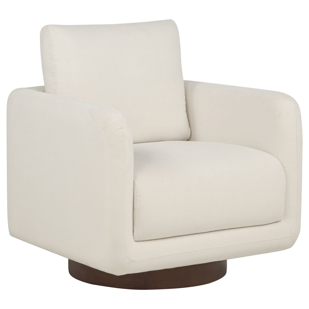 Iris Ivory Fabric Upholstered Swivel Accent Chair