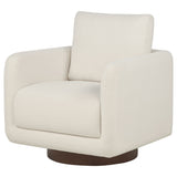 Iris Ivory Fabric Upholstered Swivel Accent Chair
