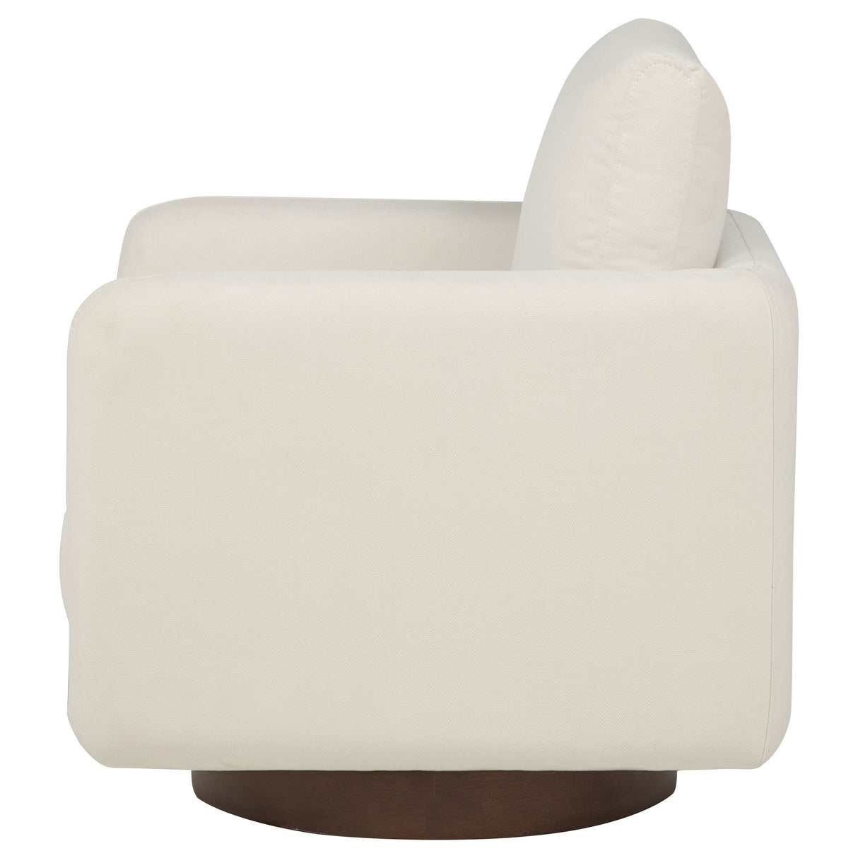 Iris Ivory Fabric Upholstered Swivel Accent Chair