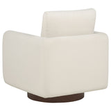 Iris Ivory Fabric Upholstered Swivel Accent Chair