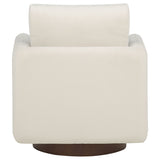 Iris Ivory Fabric Upholstered Swivel Accent Chair