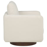 Iris Ivory Fabric Upholstered Swivel Accent Chair