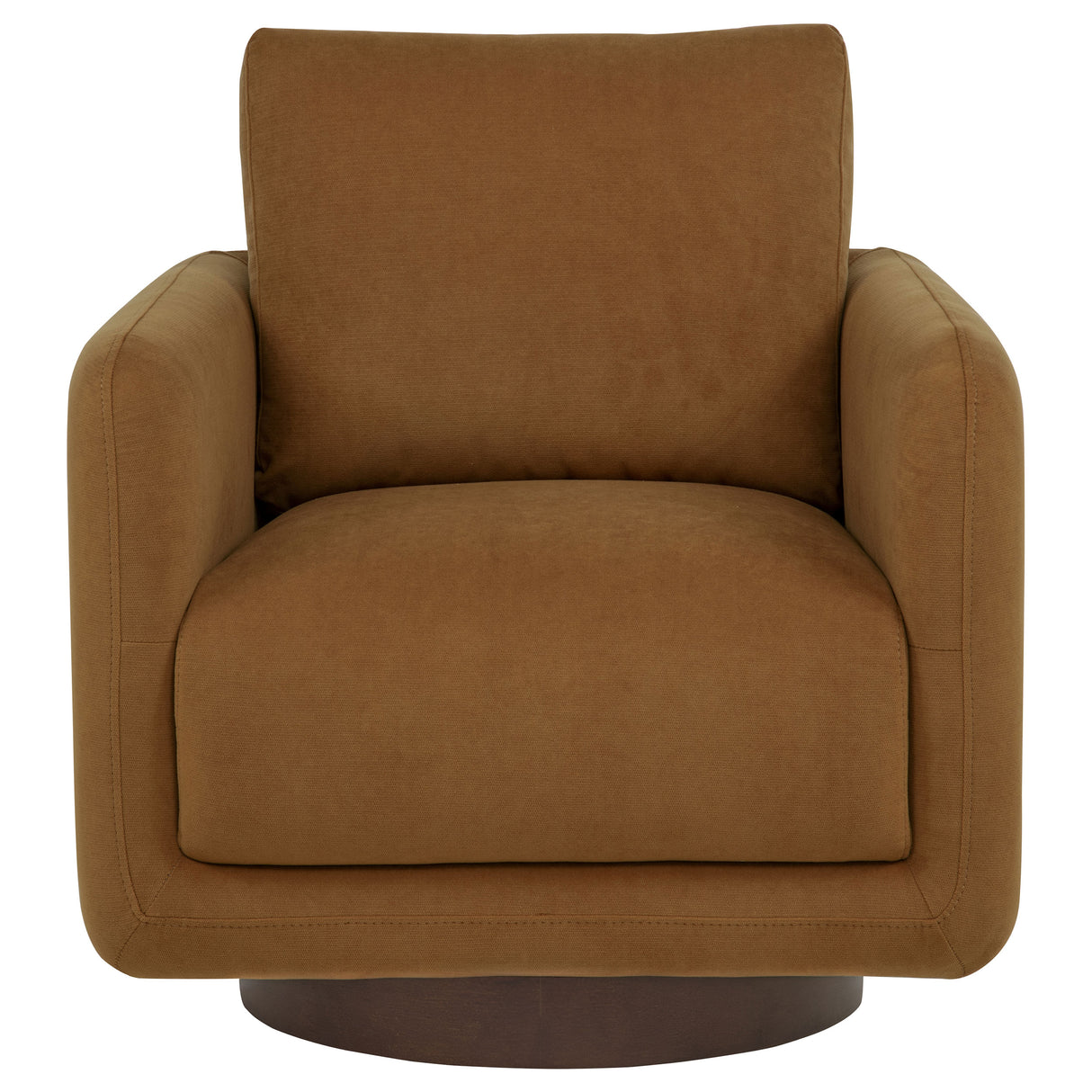 Iris Rust Fabric Swivel Accent Chair with Pedestal Base
