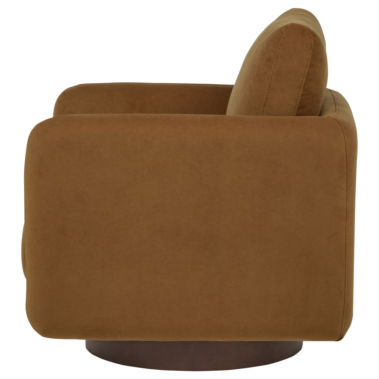 Iris Rust Fabric Swivel Accent Chair with Pedestal Base
