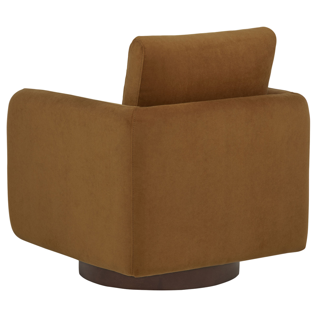 Iris Rust Fabric Swivel Accent Chair with Pedestal Base