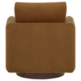 Iris Rust Fabric Swivel Accent Chair with Pedestal Base
