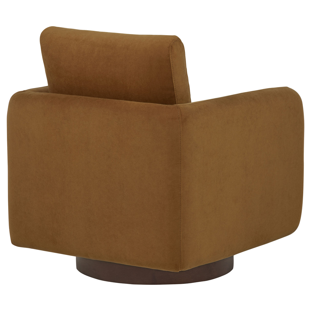 Iris Rust Fabric Swivel Accent Chair with Pedestal Base