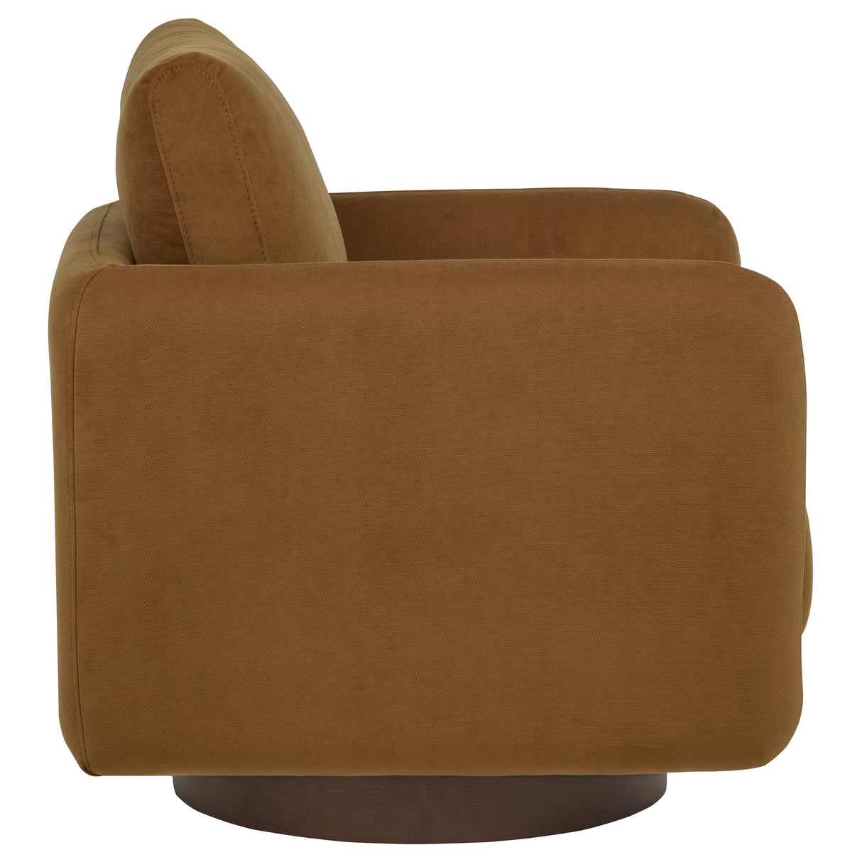 Iris Rust Fabric Swivel Accent Chair with Pedestal Base