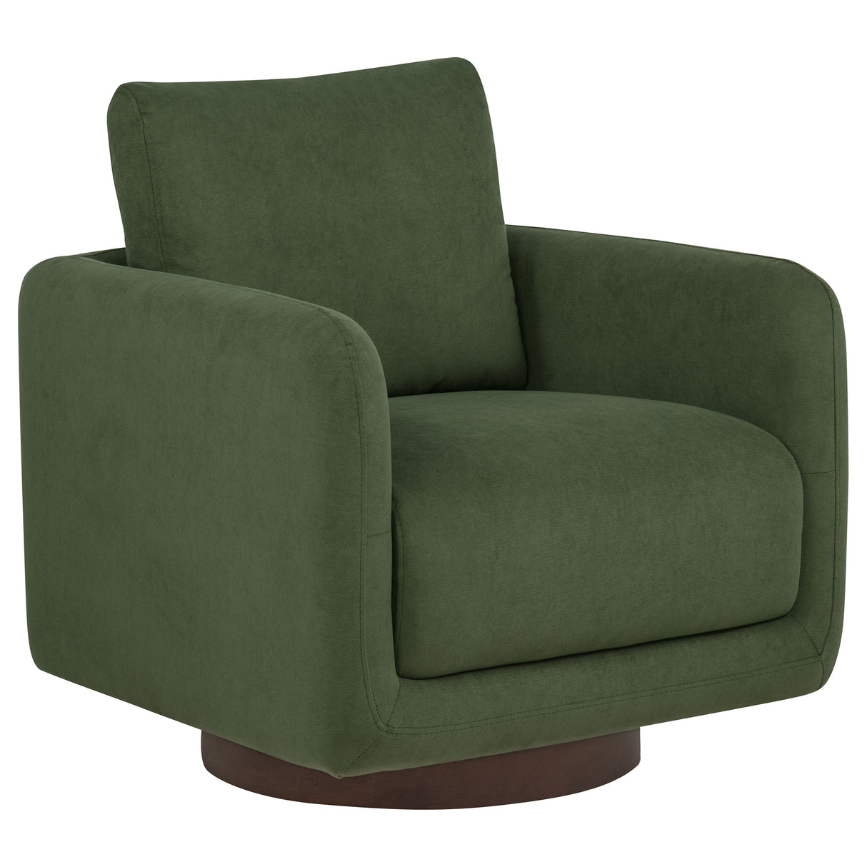 Iris Matcha Fabric Swivel Accent Chair with Pedestal Base