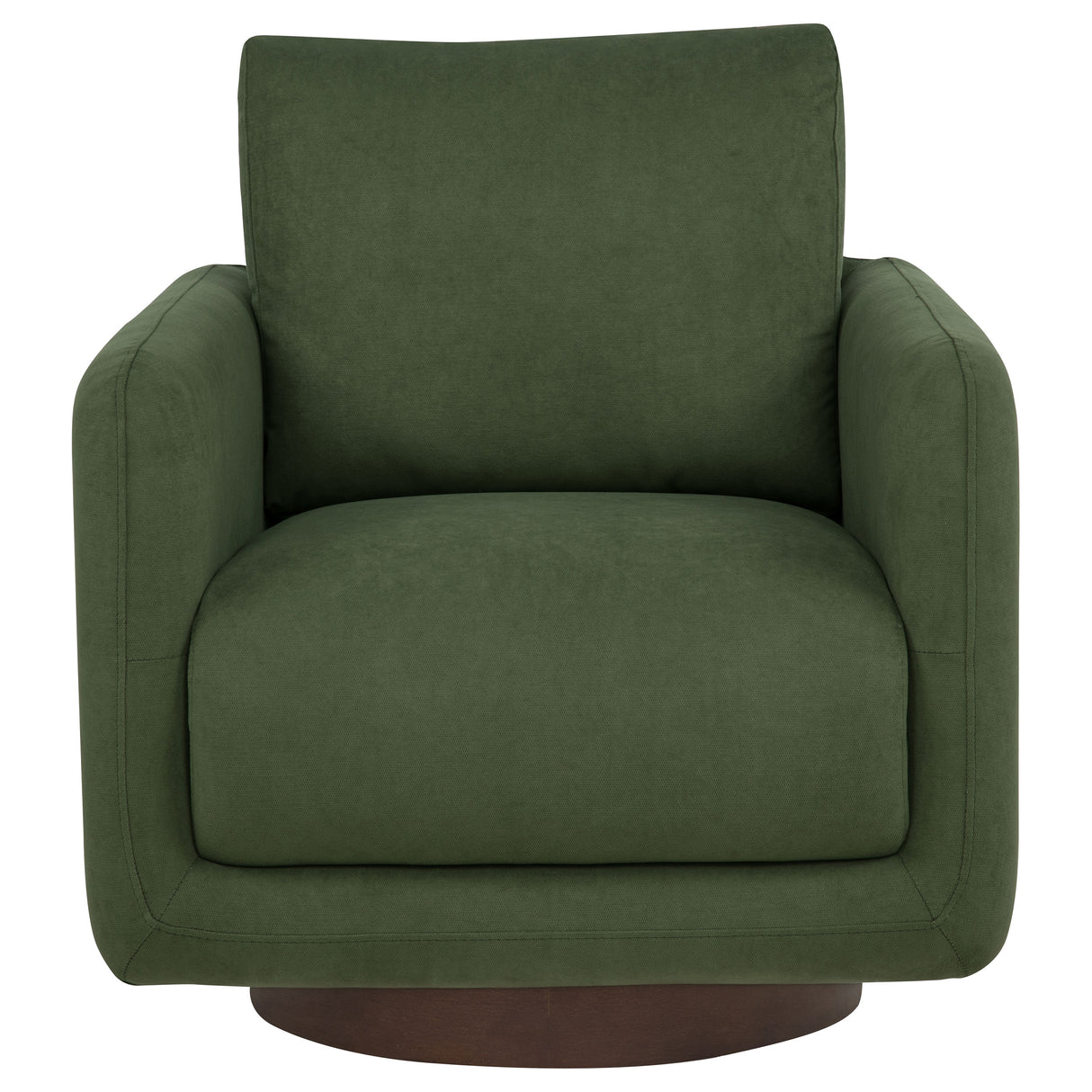 Iris Matcha Fabric Swivel Accent Chair with Pedestal Base