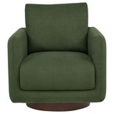Iris Matcha Fabric Swivel Accent Chair with Pedestal Base
