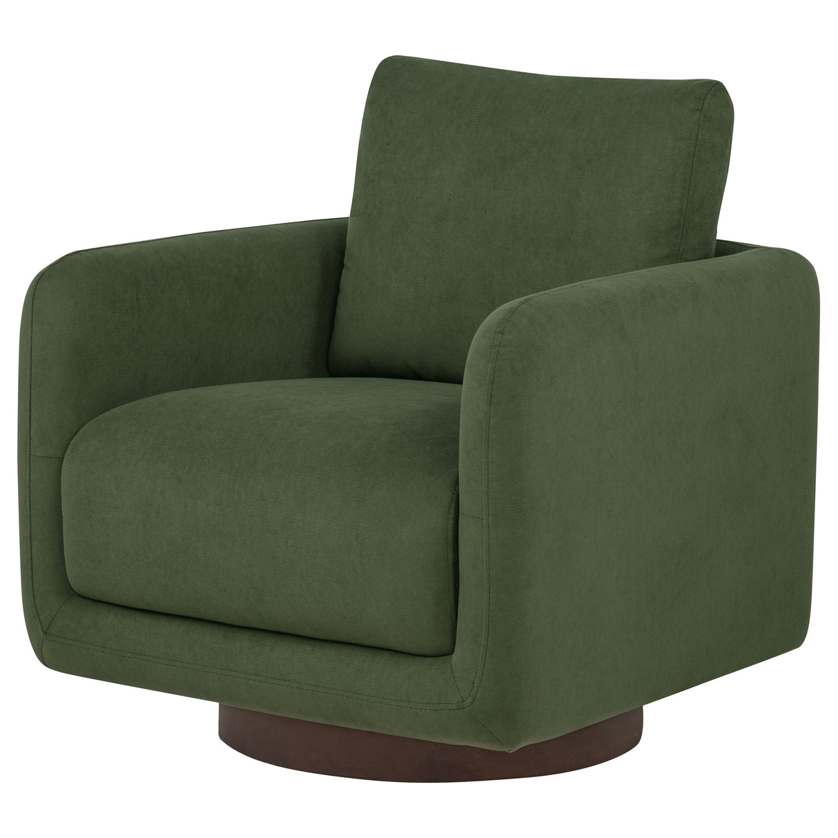 Iris Matcha Fabric Swivel Accent Chair with Pedestal Base