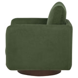 Iris Matcha Fabric Swivel Accent Chair with Pedestal Base