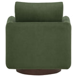 Iris Matcha Fabric Swivel Accent Chair with Pedestal Base