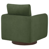 Iris Matcha Fabric Swivel Accent Chair with Pedestal Base