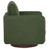 Iris Matcha Fabric Swivel Accent Chair with Pedestal Base