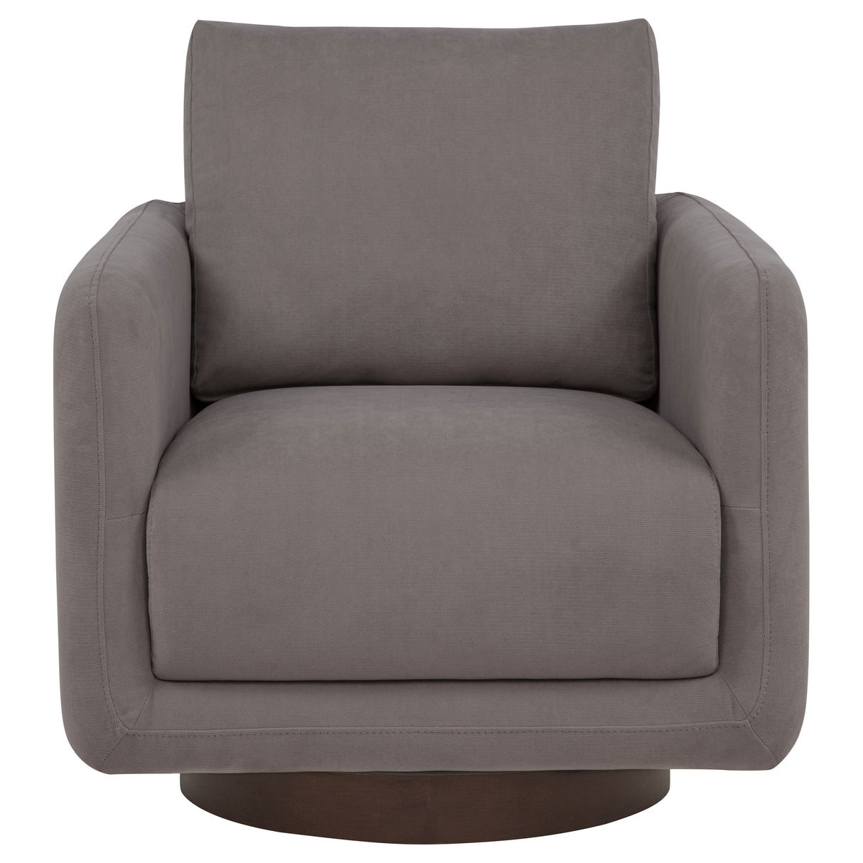 Iris Stone Fabric Swivel Accent Chair with Pedestal Base