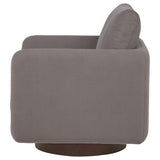 Iris Stone Fabric Swivel Accent Chair with Pedestal Base