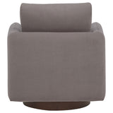 Iris Stone Fabric Swivel Accent Chair with Pedestal Base