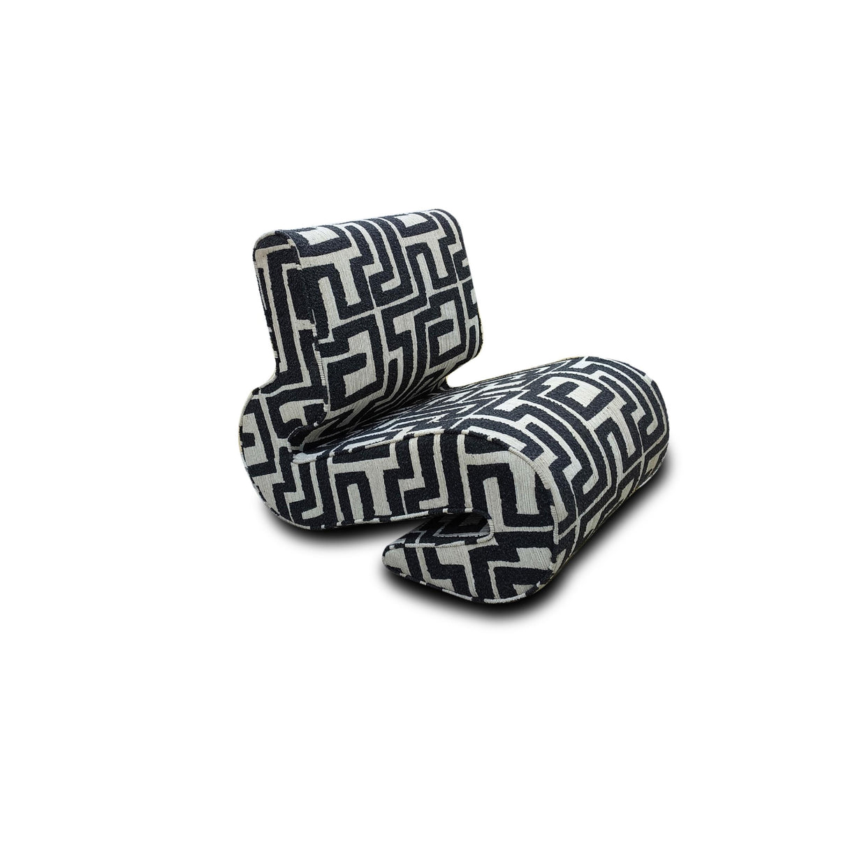Black Fabric Accent Chair with Plywood Frame