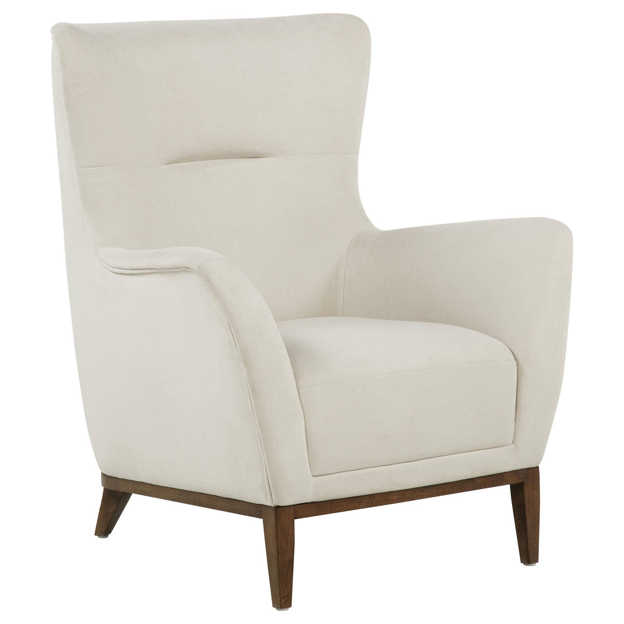 Accent Chair in Ivory and Coffee Fabric
