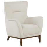Accent Chair in Ivory and Coffee Fabric
