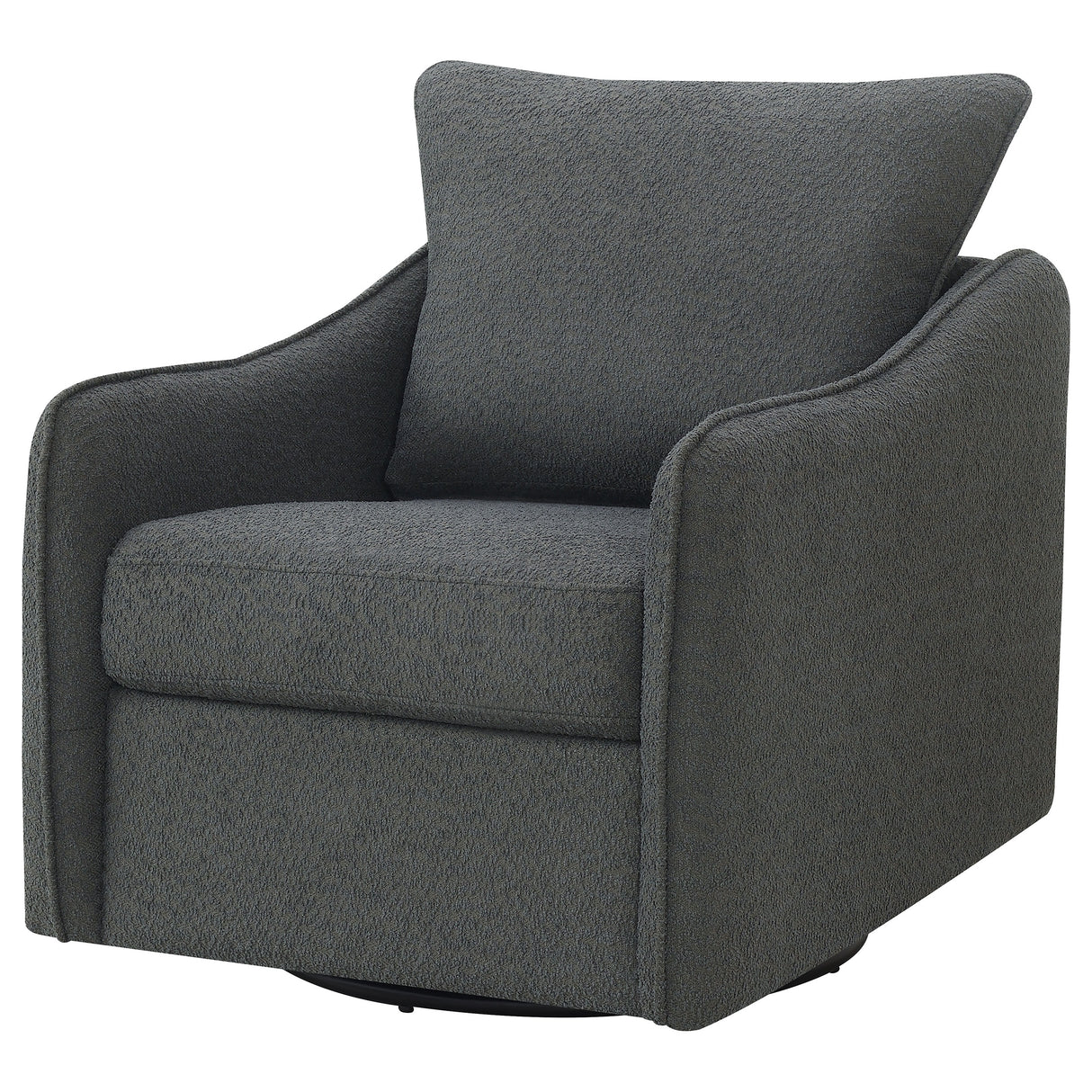 Madia Upholstered Swivel Glider Chair - Charcoal
