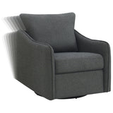 Madia Upholstered Swivel Glider Chair - Charcoal