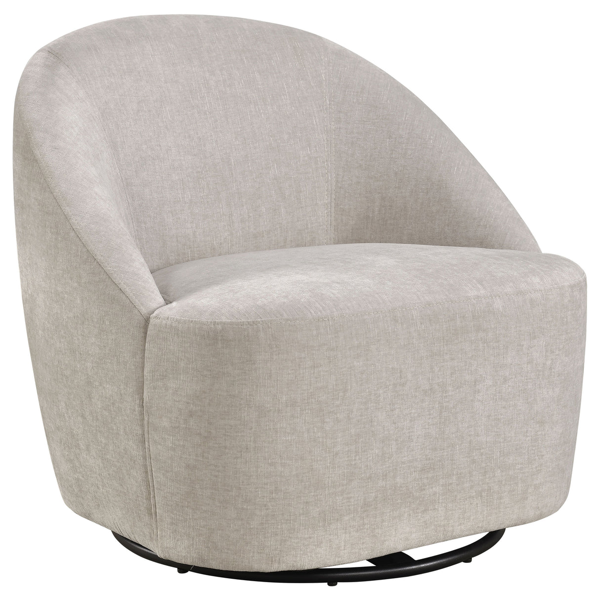 Leon Chenille Swivel Accent Chair in Beige