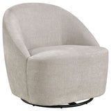 Leon Chenille Swivel Accent Chair in Beige
