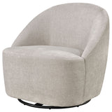 Leon Chenille Swivel Accent Chair in Beige