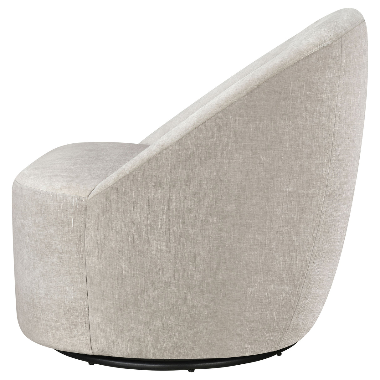 Leon Chenille Swivel Accent Chair in Beige
