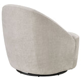 Leon Chenille Swivel Accent Chair in Beige