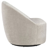 Leon Chenille Swivel Accent Chair in Beige