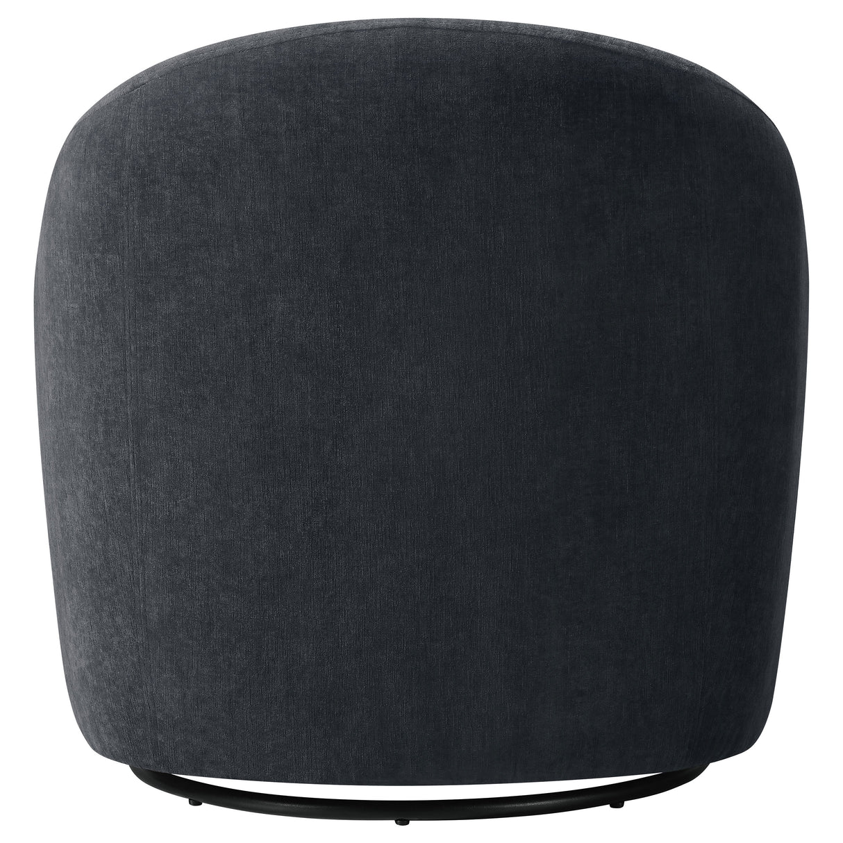 Leon Black Chenille Upholstered Swivel Barrel Accent Chair