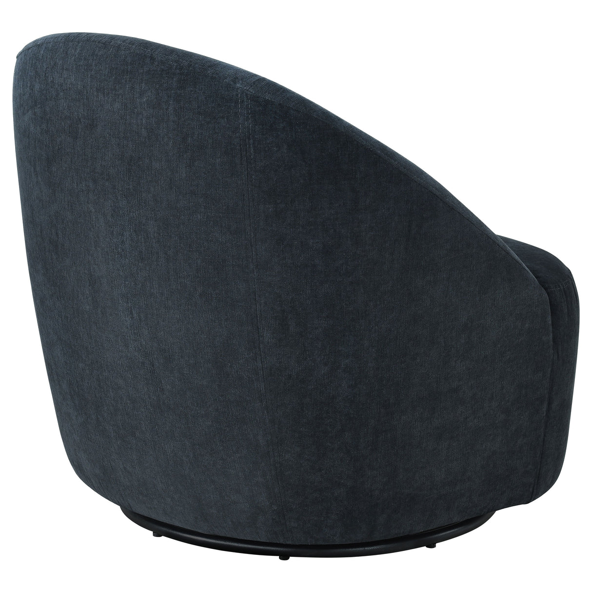 Leon Black Chenille Upholstered Swivel Barrel Accent Chair