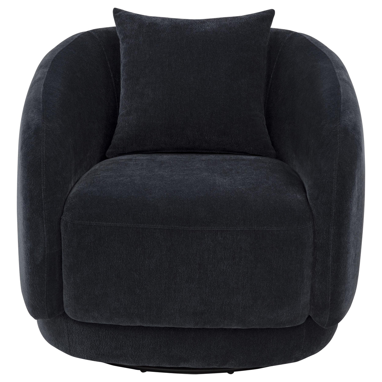 Arnaud Navy Chenille Upholstered Swivel Accent Chair