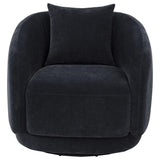 Arnaud Navy Chenille Upholstered Swivel Accent Chair