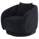 Arnaud Navy Chenille Upholstered Swivel Accent Chair