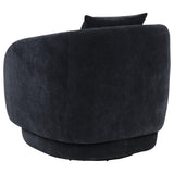 Arnaud Navy Chenille Upholstered Swivel Accent Chair