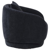 Arnaud Navy Chenille Upholstered Swivel Accent Chair