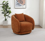 Arnaud Burnt Orange Chenille Swivel Accent Chair